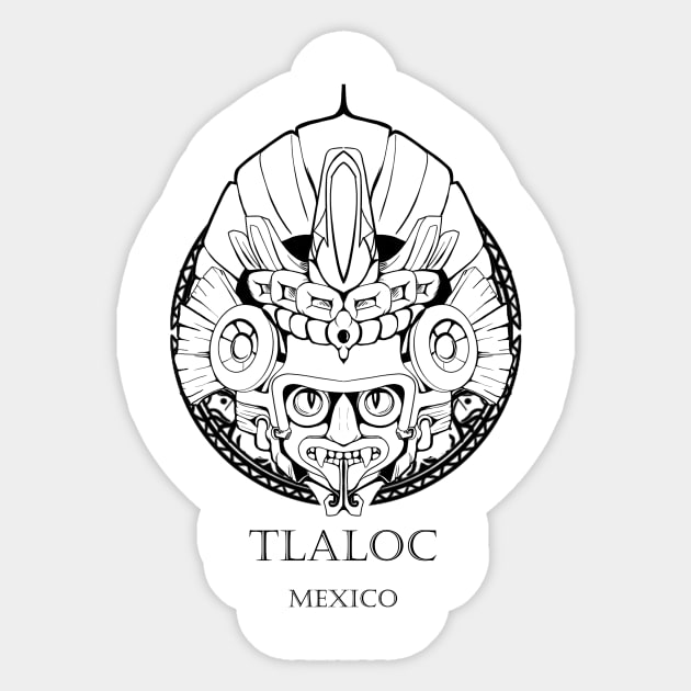 God Tlaloc Sticker by hansclaw